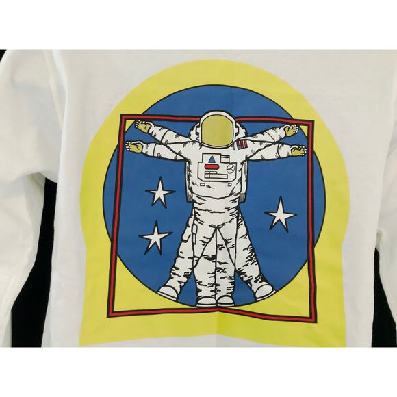 Men's white cotton long sleeve T Shirt VANS NASA Astronaut da Vinci size S New - Picture 4 of 7